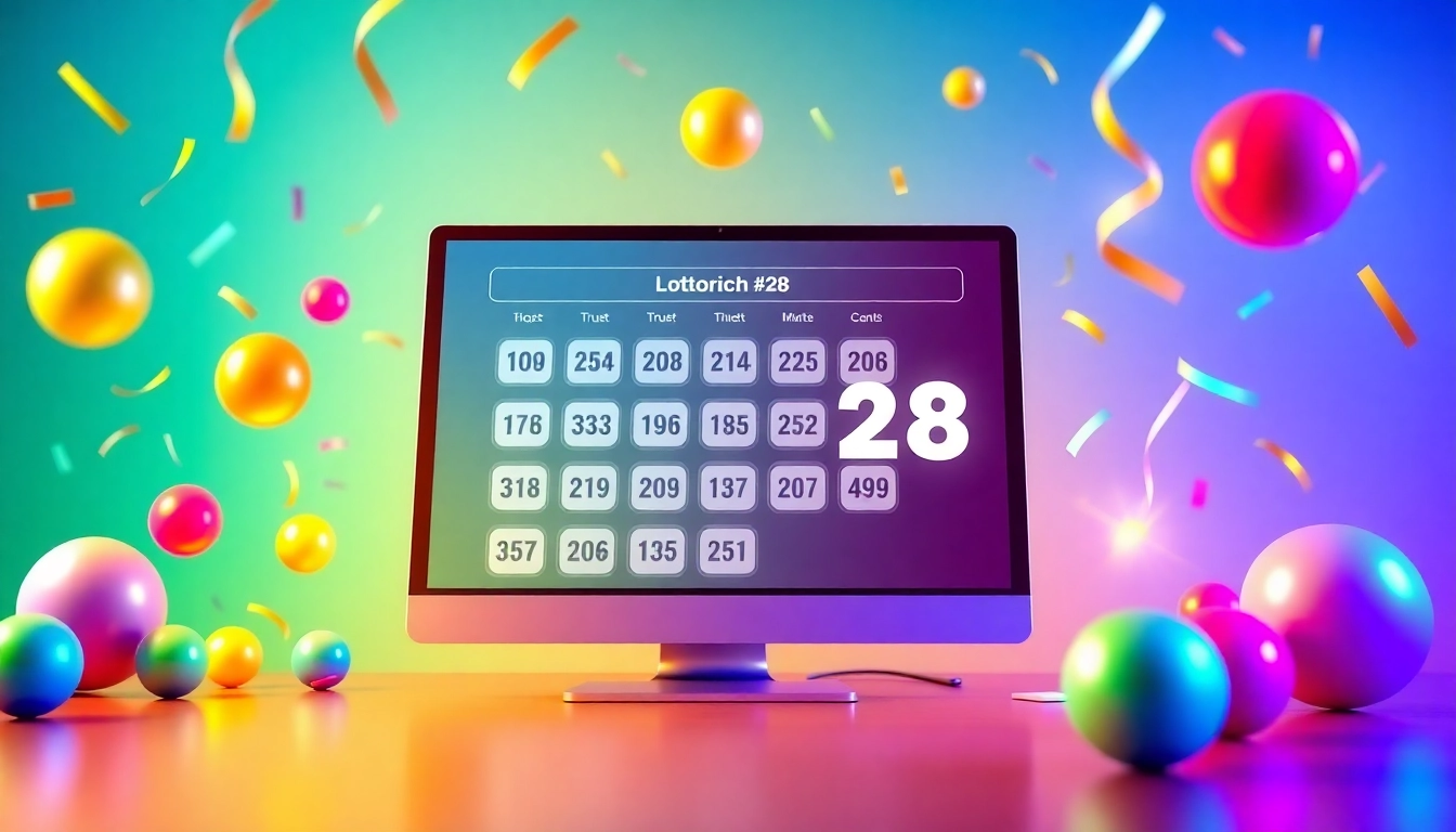 Engage with lottorich28's vibrant online lottery experience showcasing festive elements and colorful interfaces.