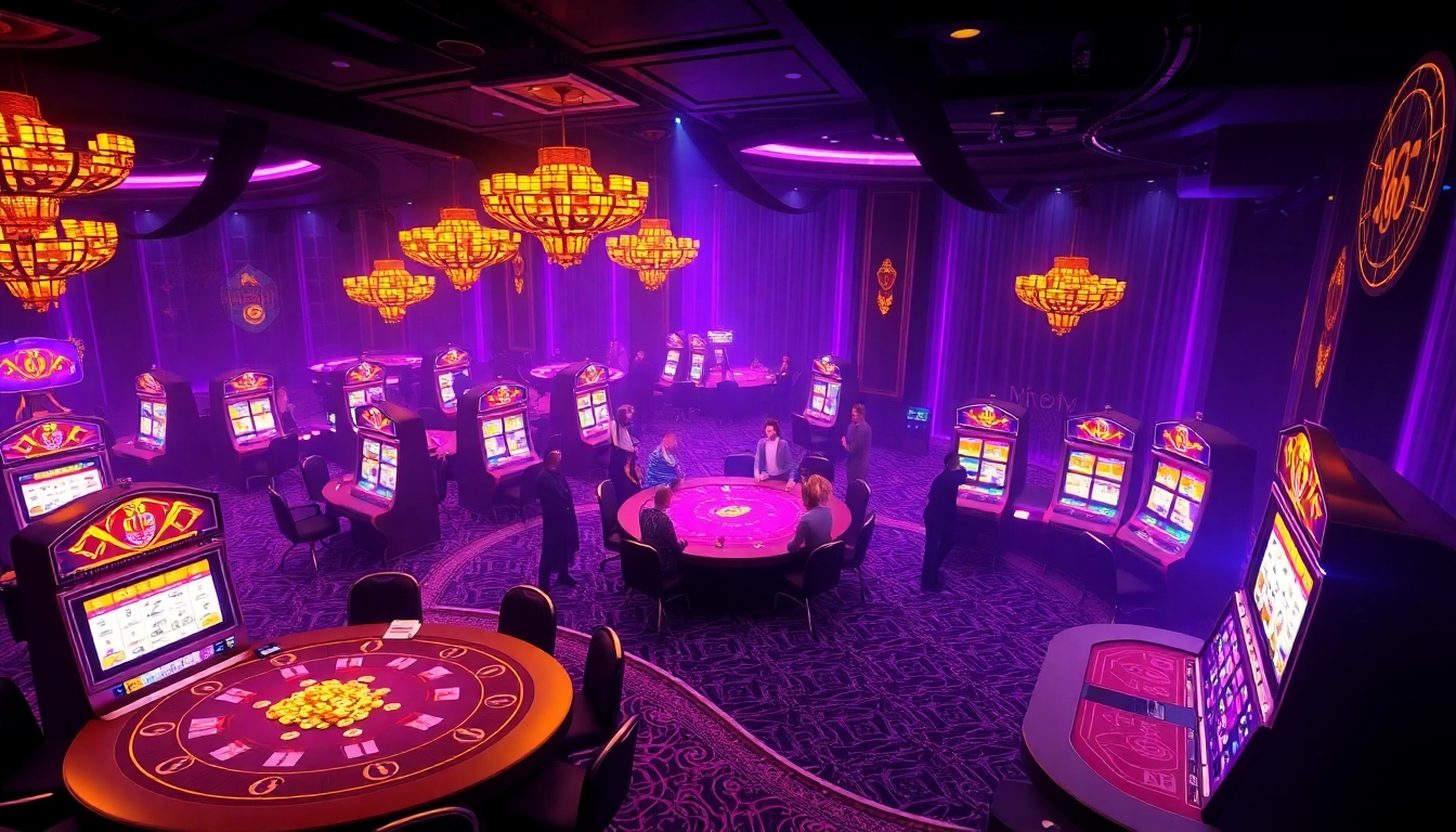 Experience the excitement of dark168 in this luxurious casino scene featuring poker tables and high-stakes chips.