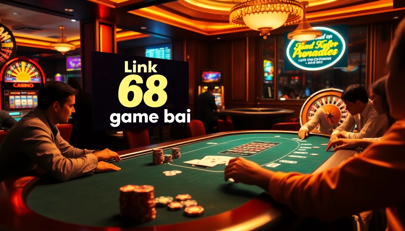 Experience the thrill of winning with Link 68 game bài at an exhilarating poker tournament amidst vibrant casino excitement.