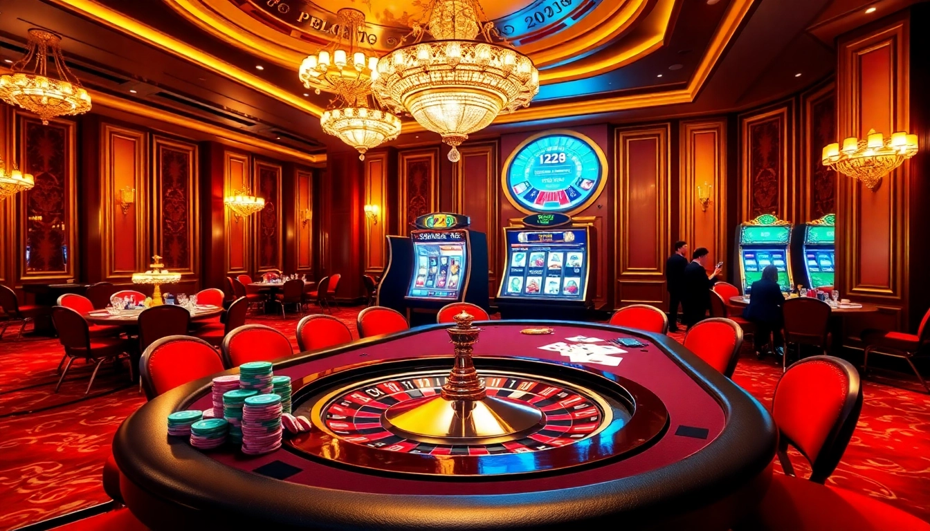 Exciting poker table at a casino highlighting 123B Đăng nhập for online gambling enthusiasts.